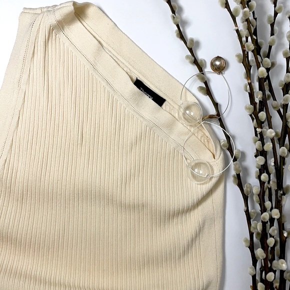 Theory - Ribbed One Shoulder Midi Dress - Picture 3 of 5